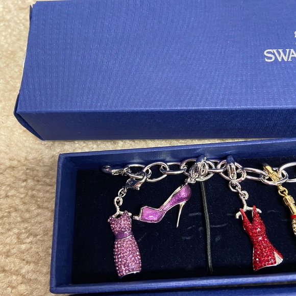 Stunning Swarovski charm bracelet. Dresses and shoes charms! Brand new - Picture 6 of 9
